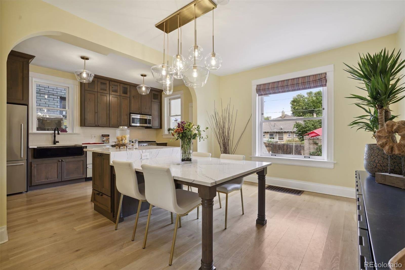 Open kitchen and dining room