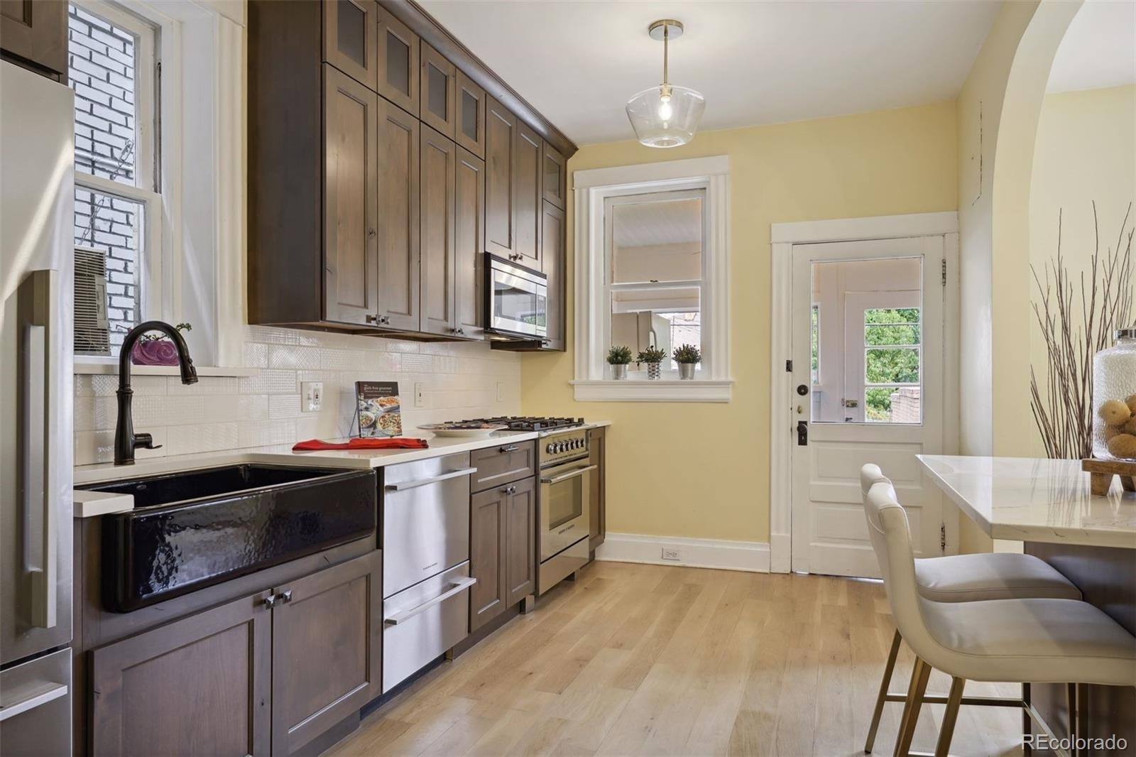 Kitchen with farmhouse sink
