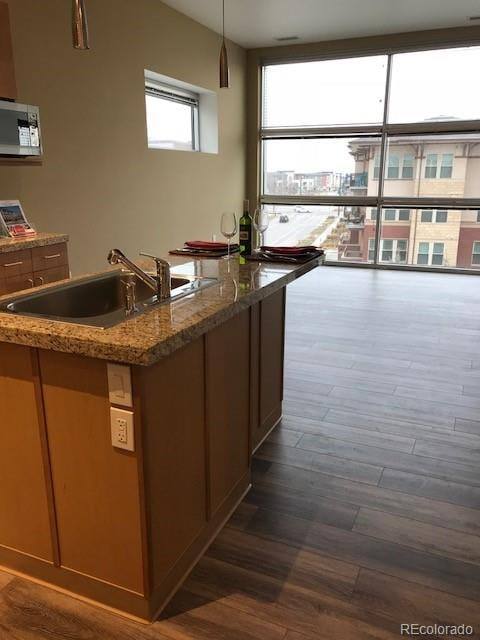 Kitchen island with granite counters