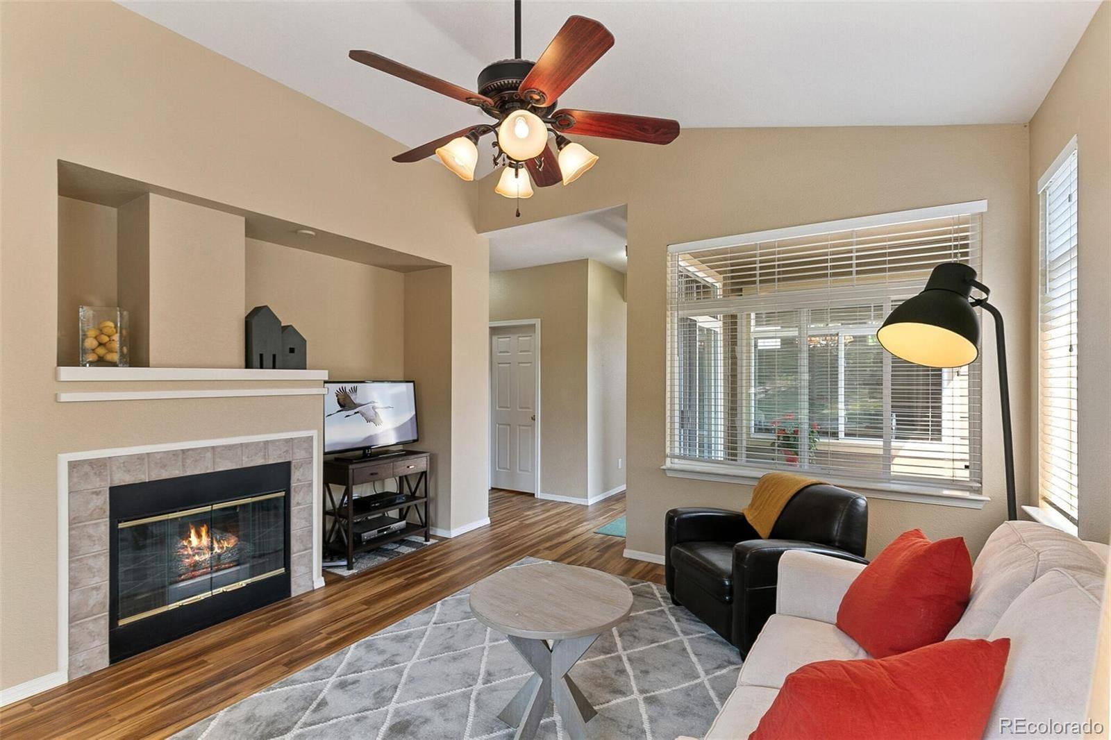 Living room with gas fireplace