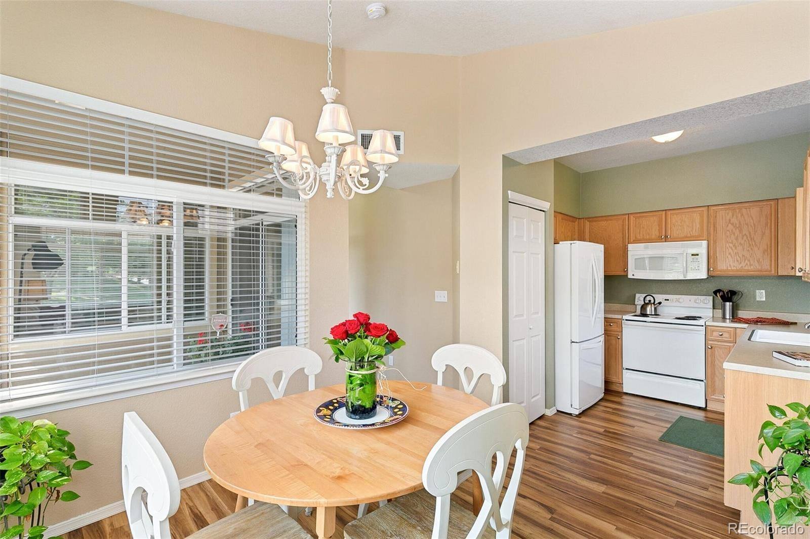 Dining area open to the kitchen