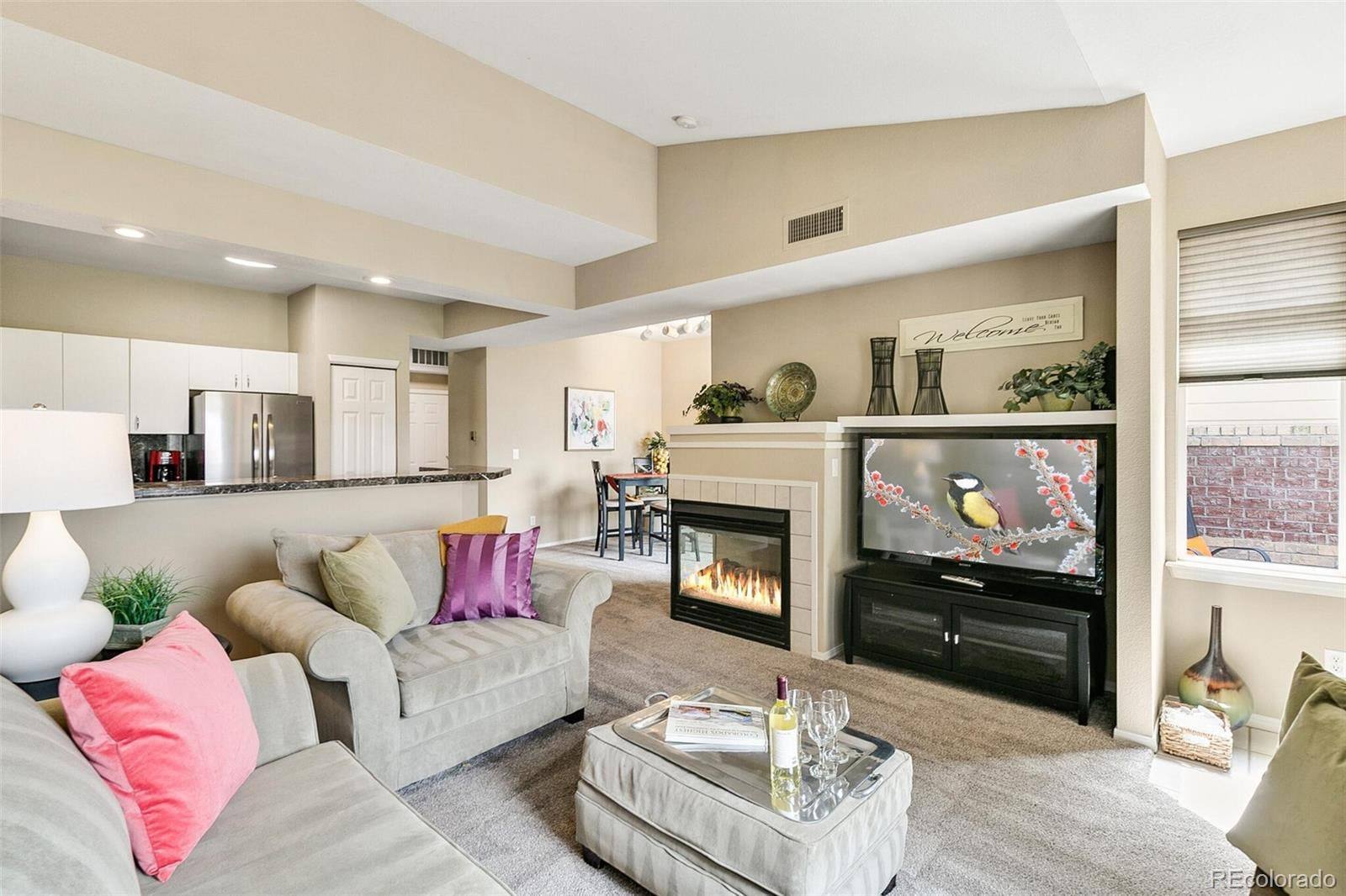 Gas fireplace in the living room