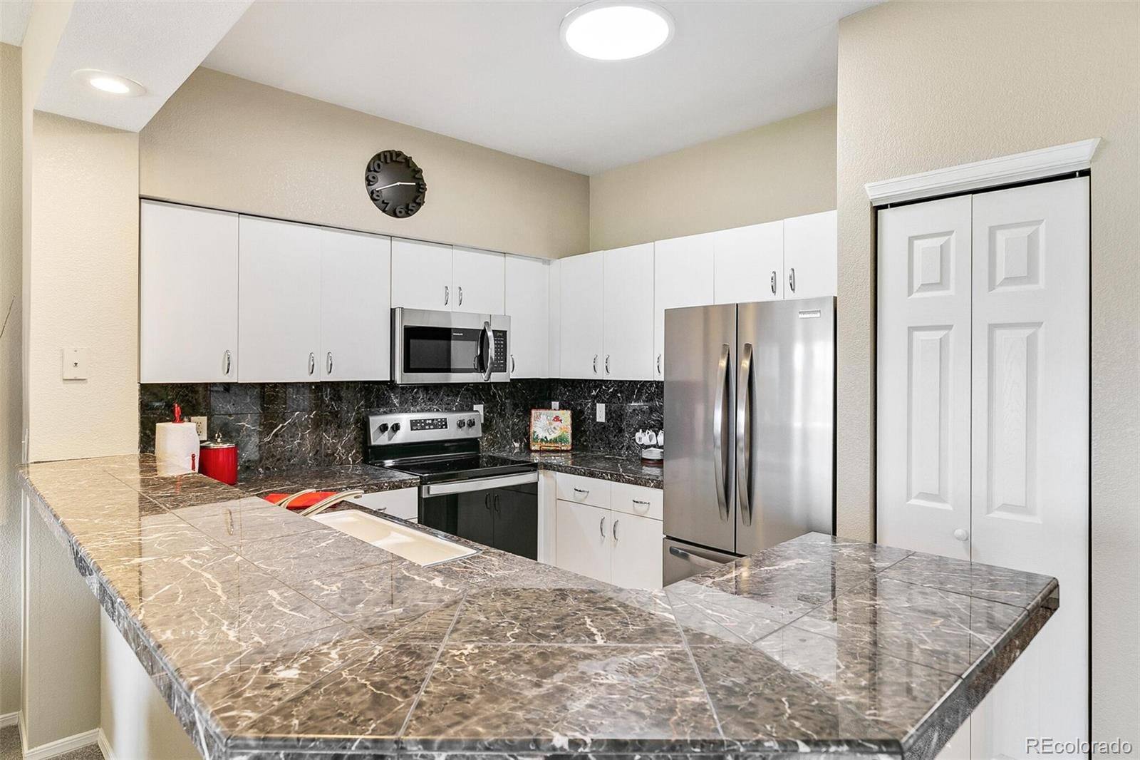 Kitchen with granite counters