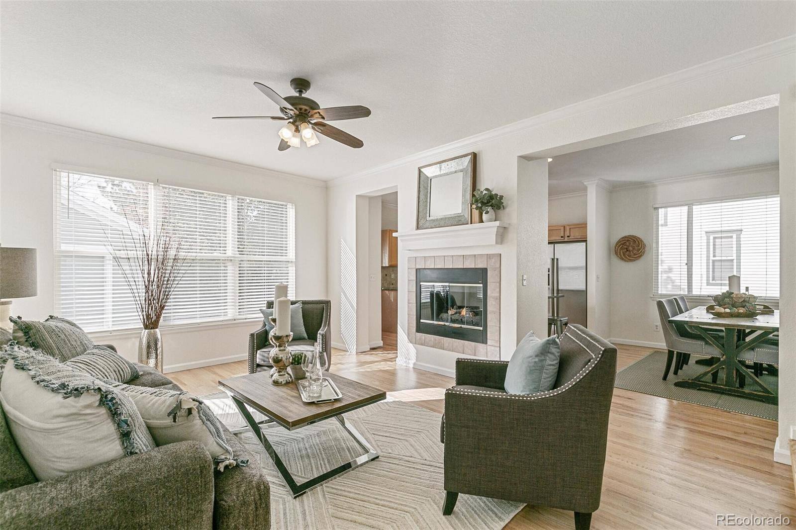 Great room with fireplace
